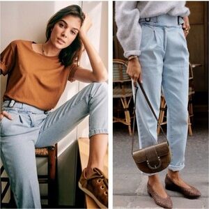 Sezane High Rise Blue Jeans Relaxed Fit